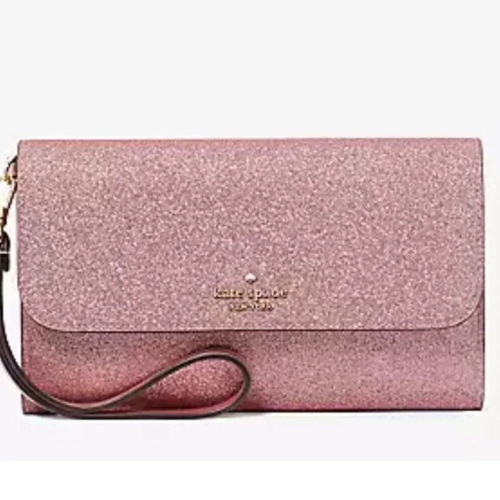 Kate Spade Pink Glitter Clutch - Picture 1 of 9